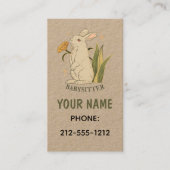 ヴィンテージフローラボホラビットベビーシッターQRクラフト 名刺 (正面)