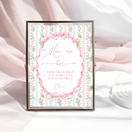 ヴィンテージフローラボーガールベビーシャワーママモサバー ポスター