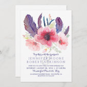 ヴィンテージフローラボーホウォーター結婚カラー 招待状 (正面/裏面)
