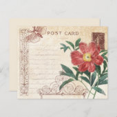 ヴィンテージフローラポストカードスクラップブック紙 (正面/裏面)