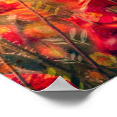 ヴィンテージフローラポピー思い出のポスター ポスター (角)