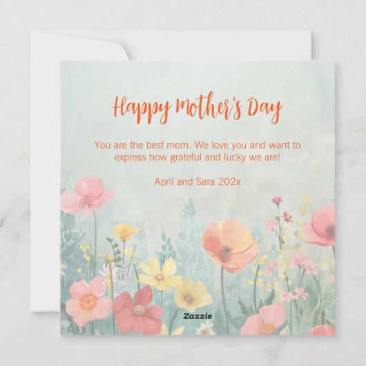 ヴィンテージフローラマザーズデイフラットカード シーズンカード (裏面)