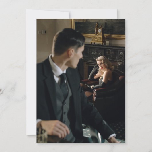 ヴィンテージフローラマゼンタクレストモノグラム結婚ズ 招待状 (裏面)