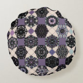 ヴィンテージフローラマンダラカラフル：シームレス ラウンドクッション (裏面)