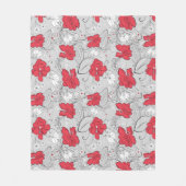 ヴィンテージフローラミッドセンチュリー40sスタイルベッドスロー フリースブランケット (正面)