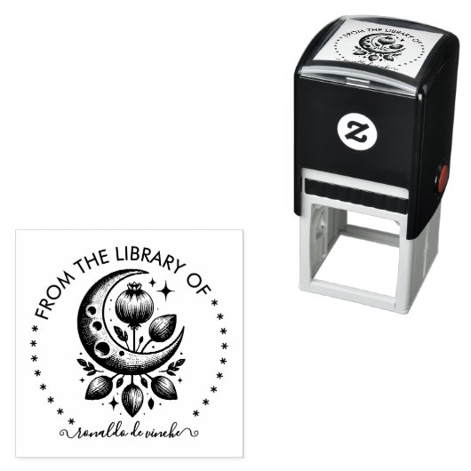 ヴィンテージフローラムーンThe library of Round セルフインキングスタンプ (インサイチュ)