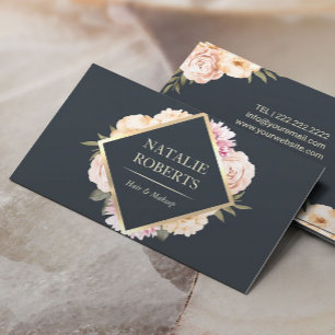 ヴィンテージフローラメイクアップアーティストヘアサロンダスティブルー 名刺