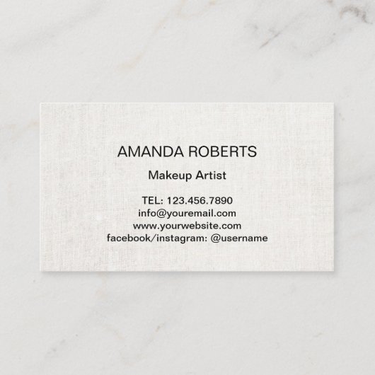 ヴィンテージフローラメイクアップアーティスト美しいサロン 名刺 (裏面)