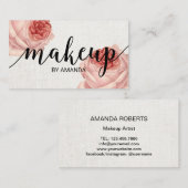 ヴィンテージフローラメイクアップアーティスト美しいサロン 名刺 (正面/裏面)