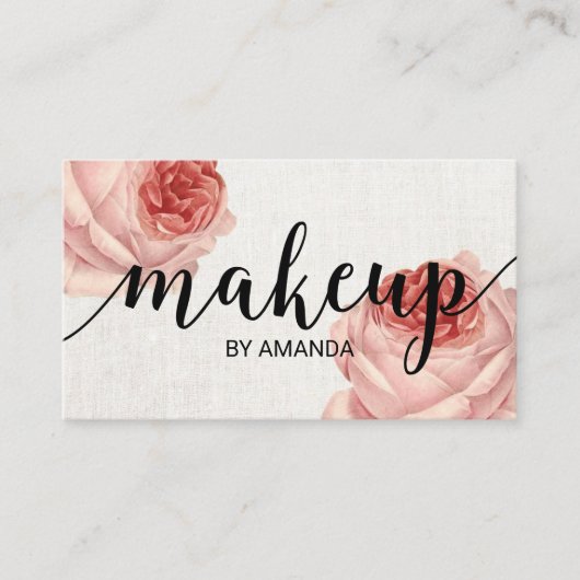ヴィンテージフローラメイクアップアーティスト美しいサロン 名刺 (正面)