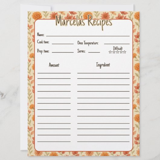 ヴィンテージフローラメキシコレシピページ（バインダー用） (正面)