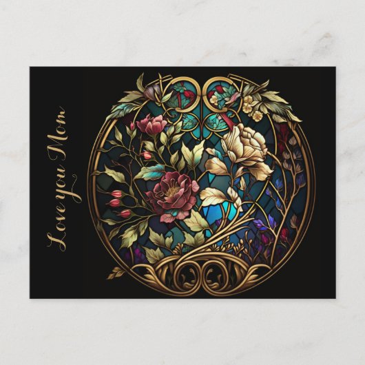 ヴィンテージフローラメタルアートマザーズデイ ポストカード (正面)