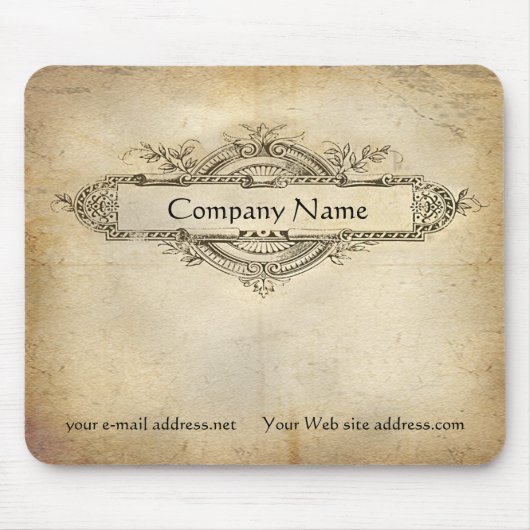 ヴィンテージフローラメダリオンエイジド紙 マウスパッド (正面)