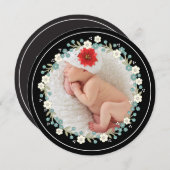 ヴィンテージフローラメリークリスマスフォトカード シーズンカード (正面/裏面)