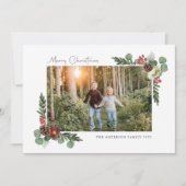 ヴィンテージフローラメリークリスマスフォトカード シーズンカード (正面)