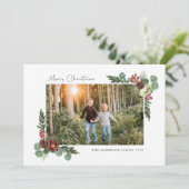 ヴィンテージフローラメリークリスマスフォトカード シーズンカード (スタンド正面)