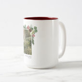 ヴィンテージフローラメリークリスマスフォトカード ツートーンマグカップ (正面右)