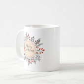 ヴィンテージフローラメリークリスマス|クラシックマグ コーヒーマグカップ (正面左)