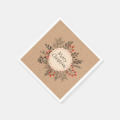 ヴィンテージフローラメリークリスマス | ナプキン スタンダードカクテルナプキン (角)