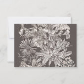 ヴィンテージフローラモダンウェディングRSVP返信 出欠カード (裏面)