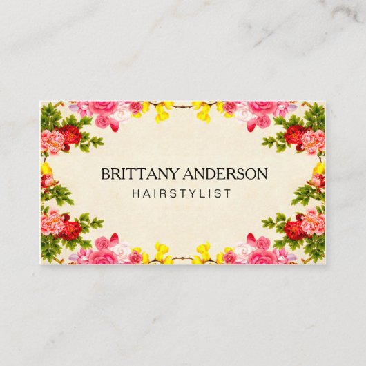 ヴィンテージフローラモダンミニマル 名刺 (正面)