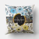 ヴィンテージフローラモダンモノグラム#6 クッション (裏面)