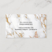 ヴィンテージフローラモダン金ゴールド大理石メイクアップアーティスト 名刺 (裏面)