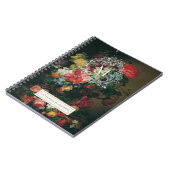 ヴィンテージフローラモノグラムパーソナライズされたノート ノートブック (左側)