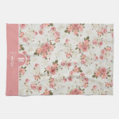 ヴィンテージフローラモノグラムファミリ名 キッチンタオル (横)