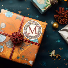 ヴィンテージフローラモノグラムリース ラウンドシール