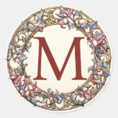 ヴィンテージフローラモノグラムリース ラウンドシール (正面)
