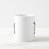 ヴィンテージフローラモノグラム文字M名 コーヒーマグカップ (中央)