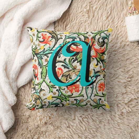 ヴィンテージフローラモノグラム枕 クッション (ブランケット)