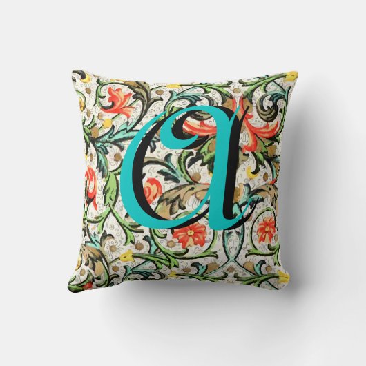 ヴィンテージフローラモノグラム枕 クッション (裏面)
