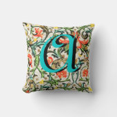 ヴィンテージフローラモノグラム枕 クッション (正面)