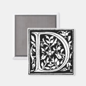 ヴィンテージフローラモノグラム'D' マグネット (正面/裏面)