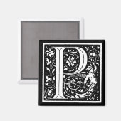 ヴィンテージフローラモノグラム'P' – マグネット (正面/裏面)