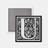 ヴィンテージフローラモノグラム'U' マグネット (正面/裏面)