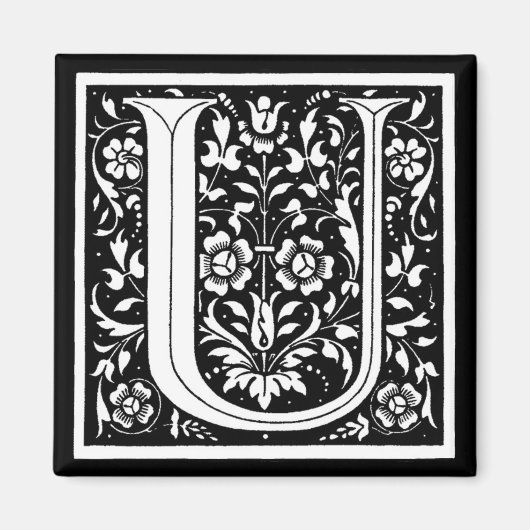 ヴィンテージフローラモノグラム'U' マグネット (正面)