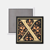 ヴィンテージフローラモノグラム'X' – マグネット (正面/裏面)