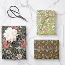 ヴィンテージフローラモリスパターンコンプトンアイリスフラワー