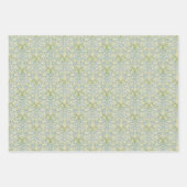 ヴィンテージフローラモリスブルーフラワーグリーン葉 ラッピングペーパーシート (正面2)