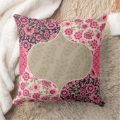 ヴィンテージフローラモロッコパターンピンク クッション (ブランケット)