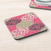 ヴィンテージフローラモロッコパターンピンク コースター (左側)