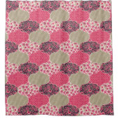 ヴィンテージフローラモロッコパターンピンク シャワーカーテン (正面)