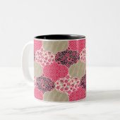 ヴィンテージフローラモロッコパターンピンク ツートーンマグカップ (正面左)