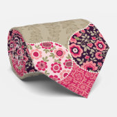 ヴィンテージフローラモロッコパターンピンク ネクタイ (ロール)