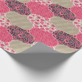 ヴィンテージフローラモロッコパターンピンク ラッピングペーパー (角)