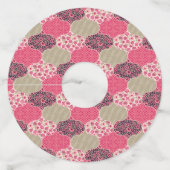 ヴィンテージフローラモロッコパターンピンク ワイングラスタグ (正面)