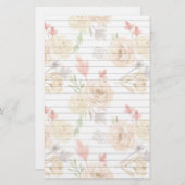 ヴィンテージフローラライニング文房具紙 便箋 (正面/裏面)